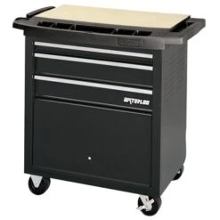 Waterloo Gereedschapswagen Zwart 3 Laden En Werkblad